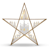 Salcar LED Stern aus Holz 30 cm – Warmweiß leuchtende Weihnachtsdeko Tischlampe, Batteriebetrieben, Winter- & Adventsdekoration für Tisch & Fenster